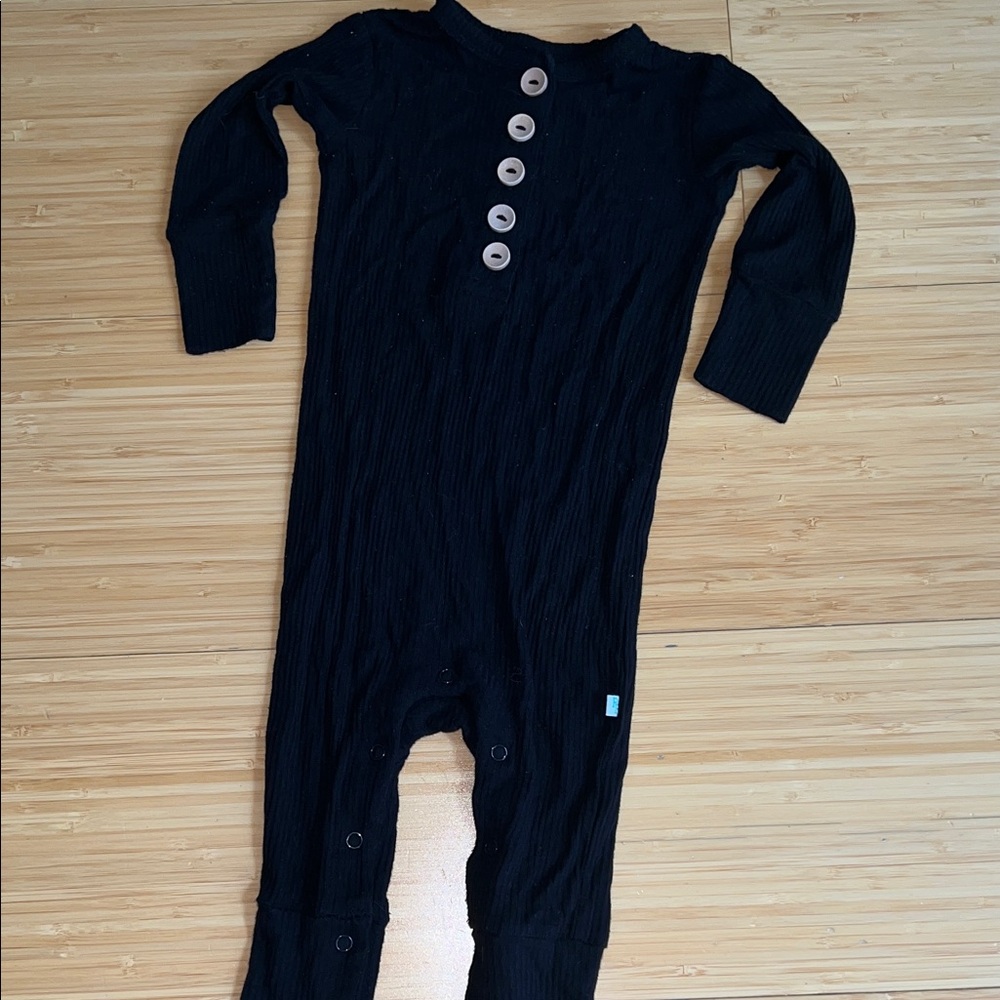 Posh Peanut Ribbed Black One Piece